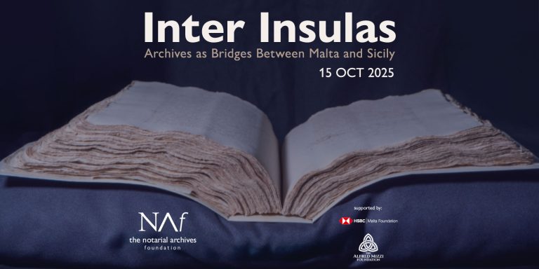Banner for the Malta Sicily archival symposium 2025